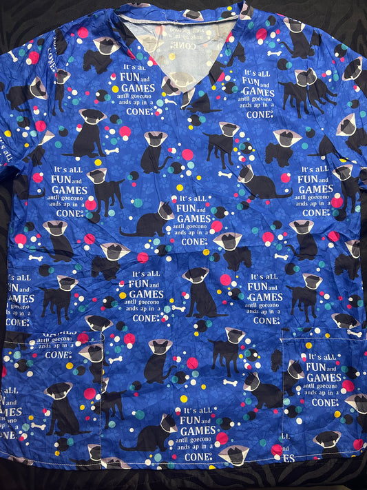 Delantal azul rey talla XL